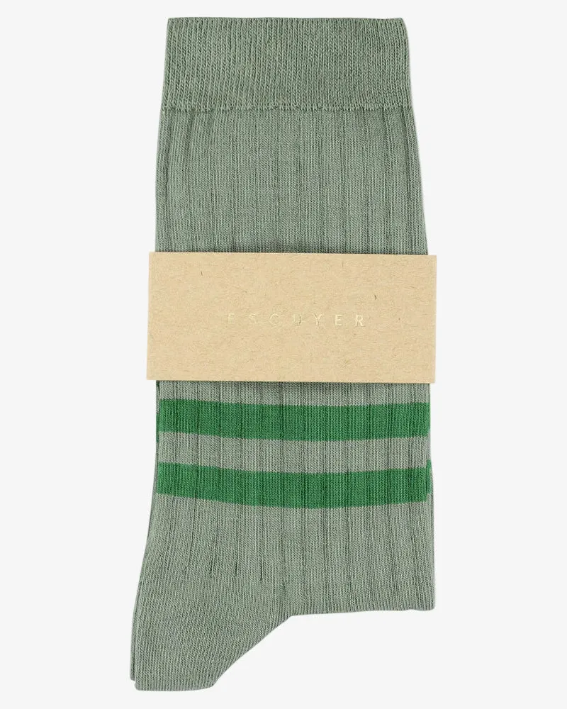 Escuyer Stripes Socks Agave / Green sold by Eat Dust product image thumbnail 2