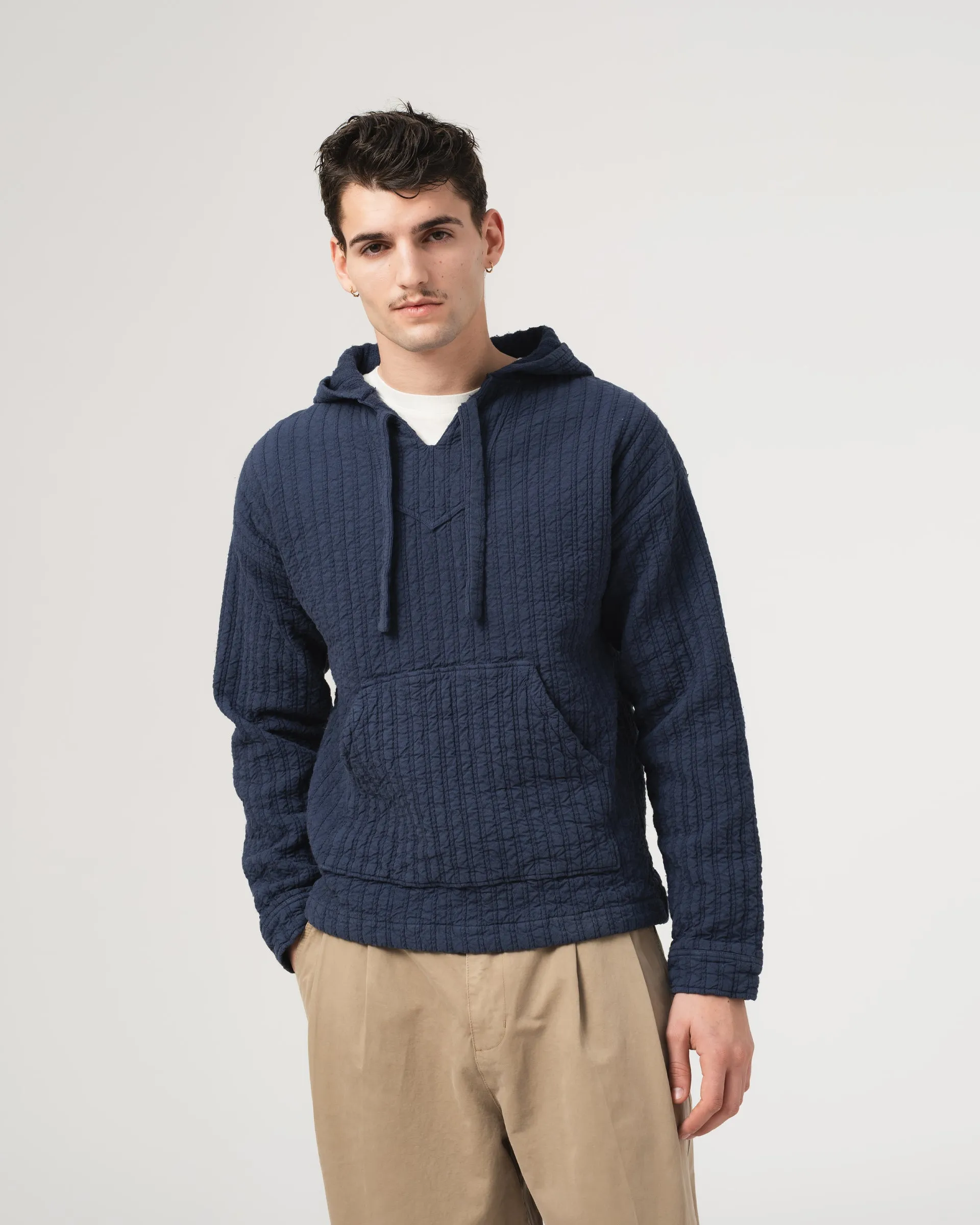 Baja Hoodie Dutton Jacquard Mood Indigo sold by Eat Dust