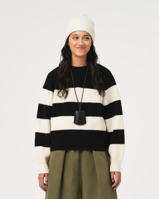 G.o.D Puddle Sweater Delta Yarn Off White / Black Stripes made by Eat Dust