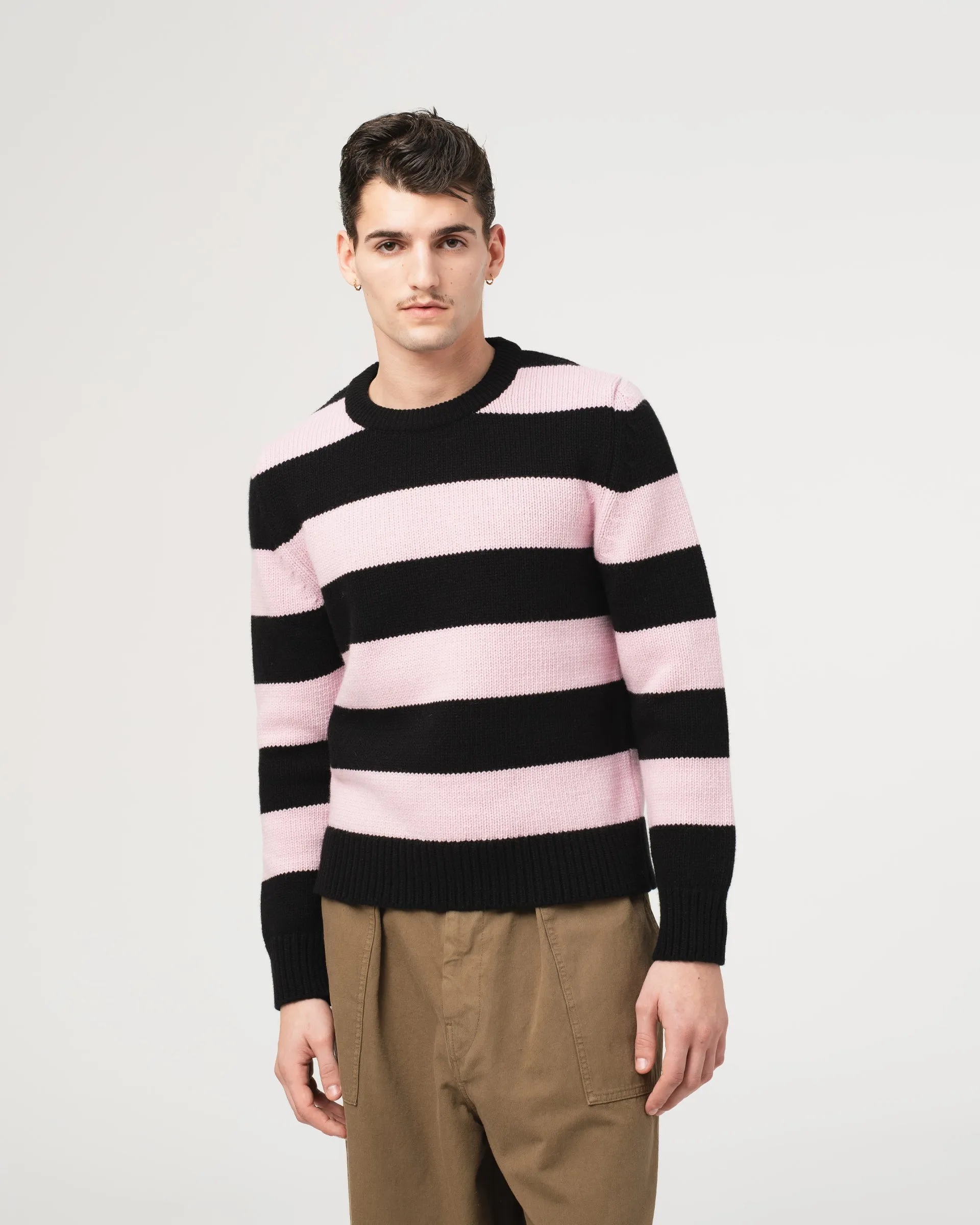 Club Sweater Delta Yarn Black/Pink Stripes sold by Eat Dust