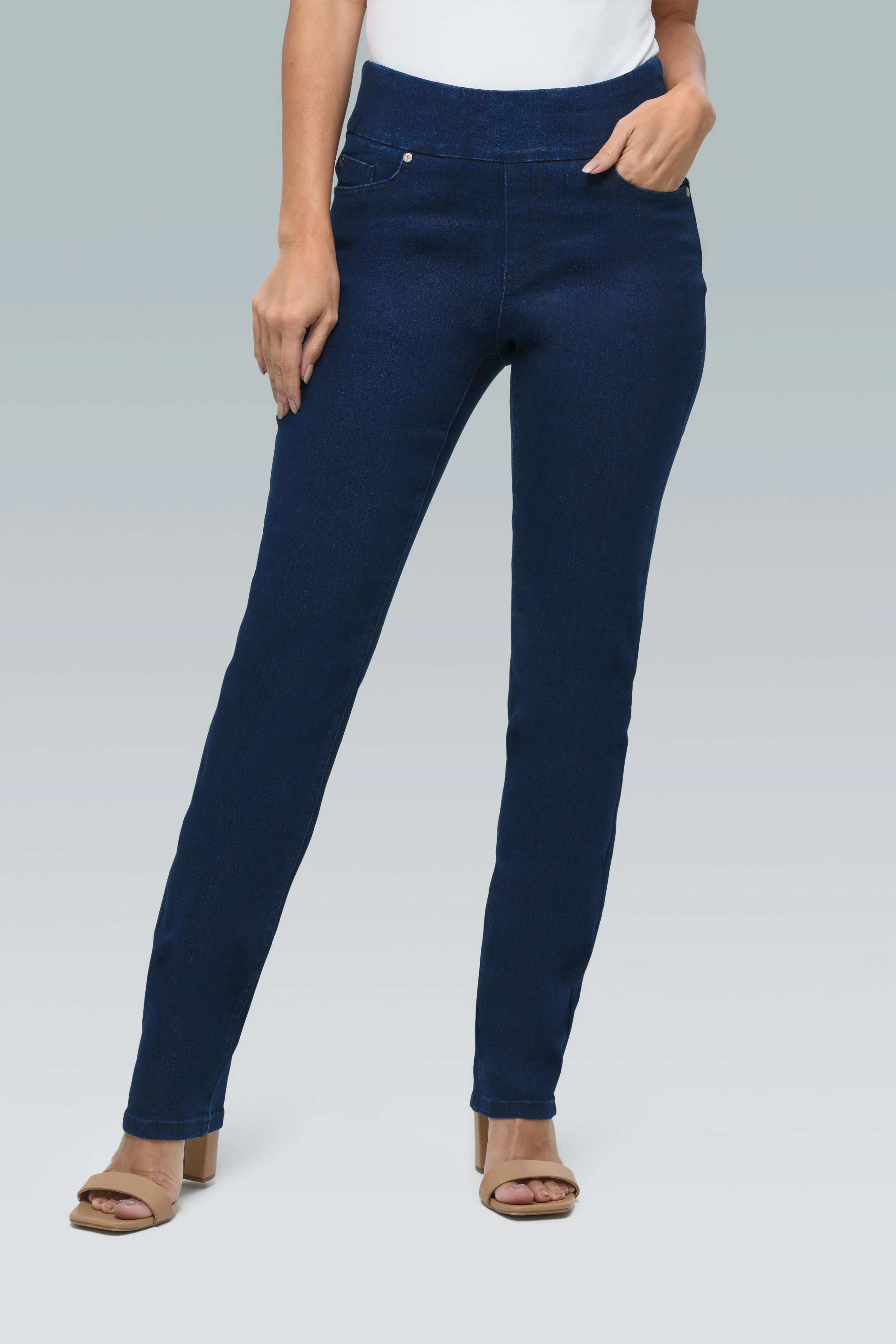 Straight Leg Pull-On High Rise Jeans sold by Blue Faithful product image thumbnail 4