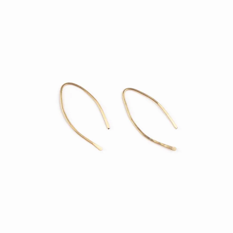 Qasioun Mini-Threader Earrings in Gold sold by Forai