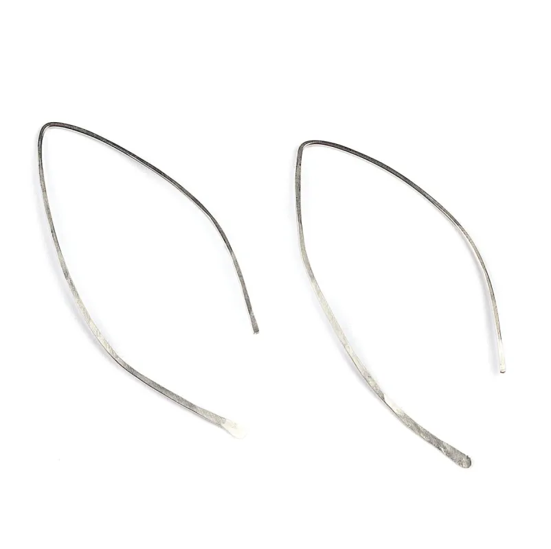 Qasioun Minimalist Threader Earrings in Sterling Silver made by Forai