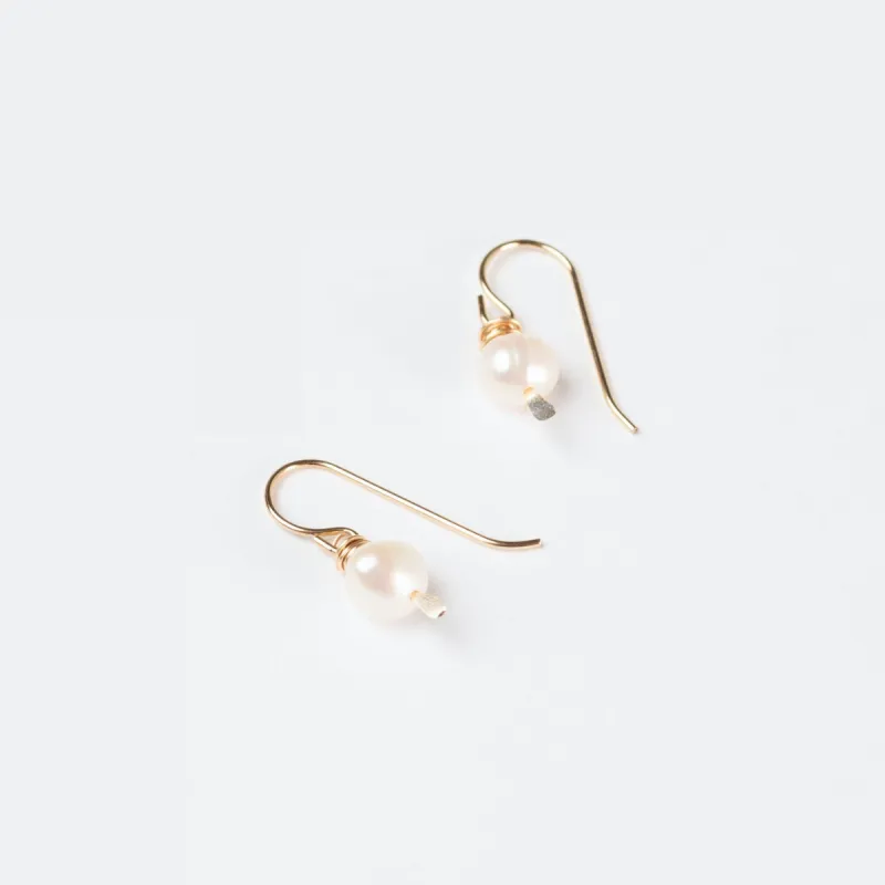 Leeda Pearl Earrings in Gold sold by Forai