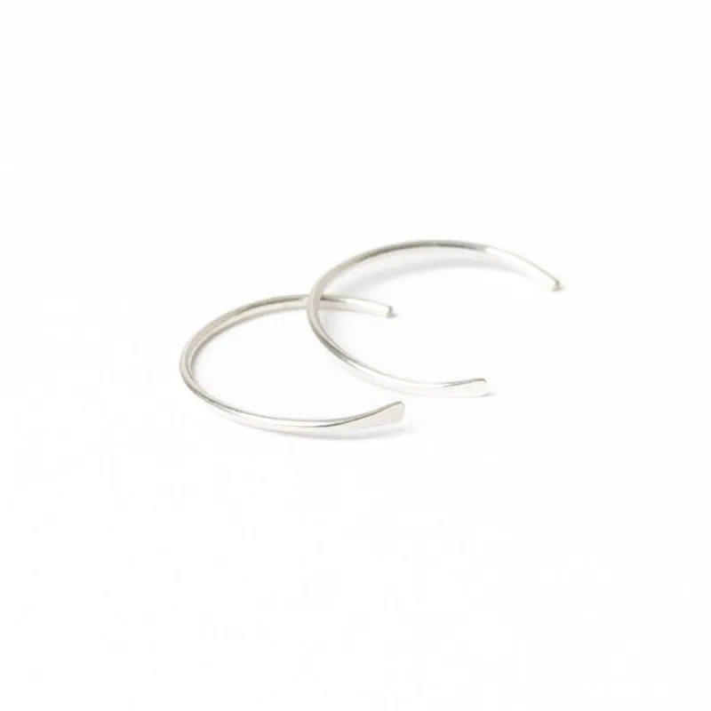 Indra Hoop Threader Earrings in Sterling Silver sold by Forai
