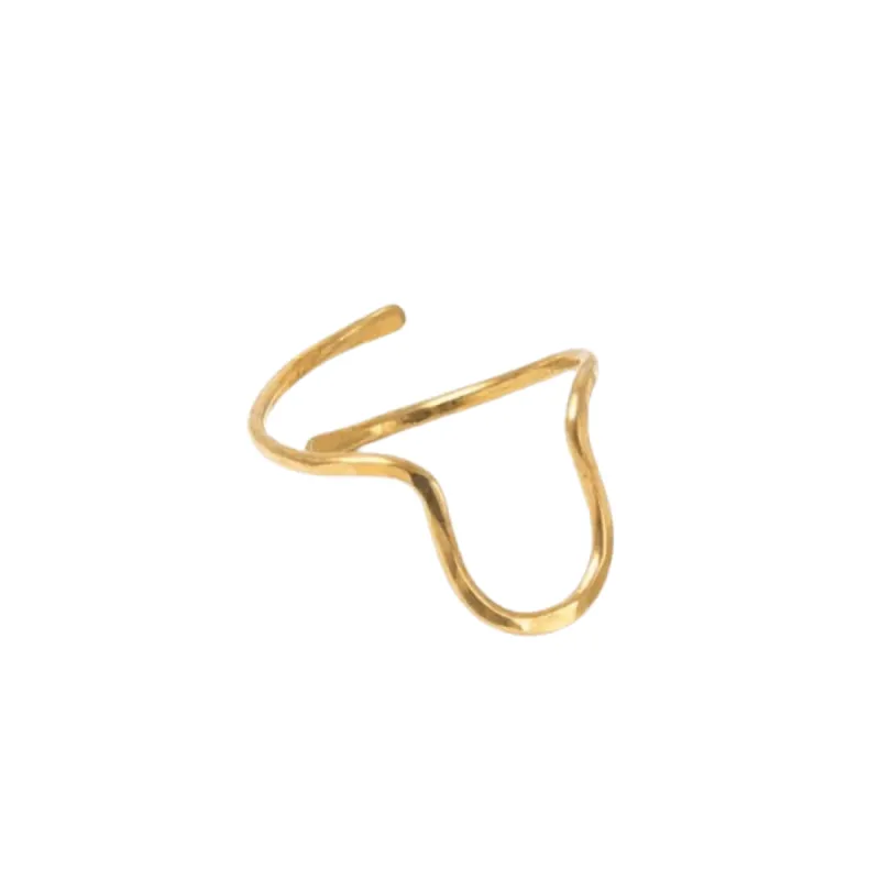 Lara Hammered Ring in Brass sold by Forai