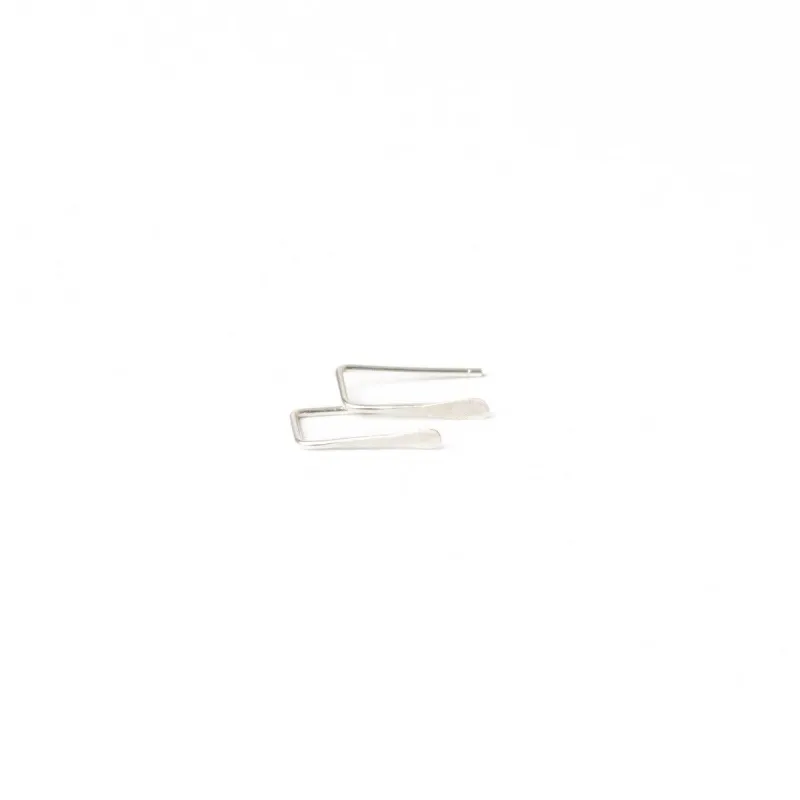 Indra Staple Threader Earrings in Silver made by Forai