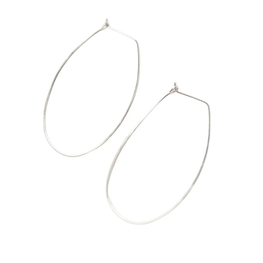 Azmera Hammered Loop Earrings in Sterling Silver sold by Forai product image thumbnail 2