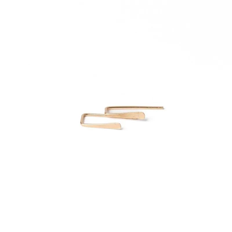 Indra Staple Threader Earrings in Gold sold by Forai