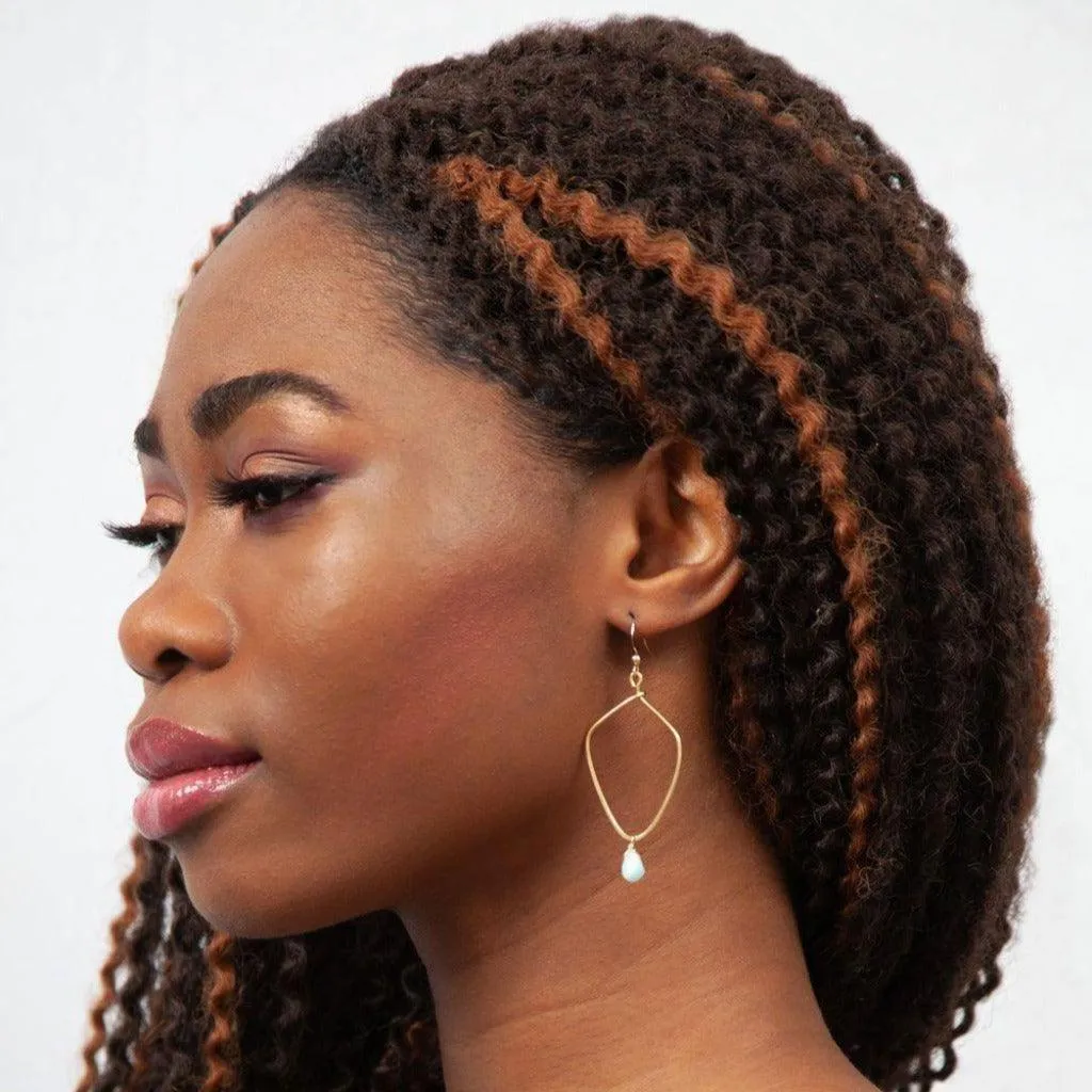 Kayah Li Hammered Brass and Amazonite Earrings sold by Forai product image thumbnail 3