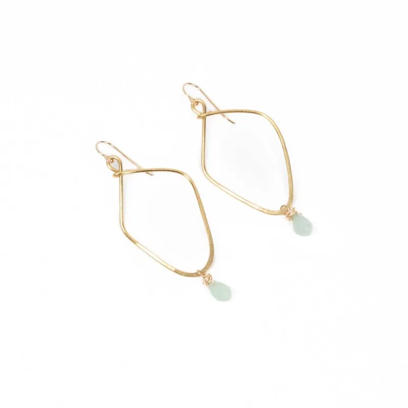 Kayah Li Hammered Brass and Amazonite Earrings sold by Forai
