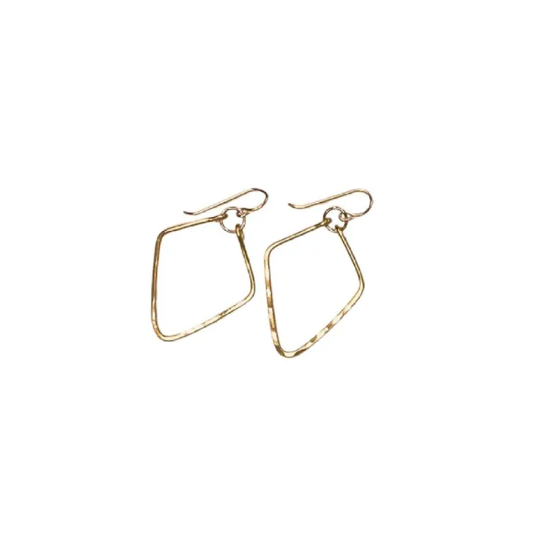 Hammered Brass Diamond Earrings sold by Forai
