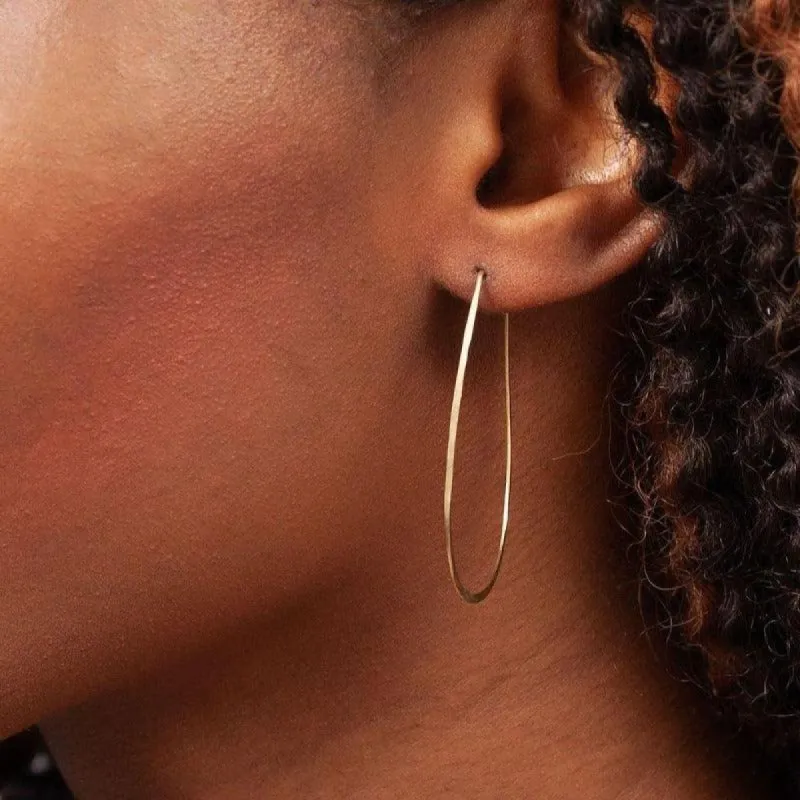 Azmera Hammered Loop Earrings in 14k Gold Filled made by Forai