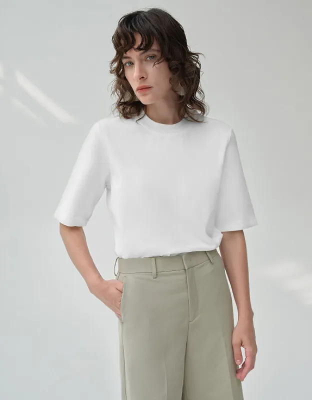 Crew Neck Straight T-Shirt sold by Urban Revivo