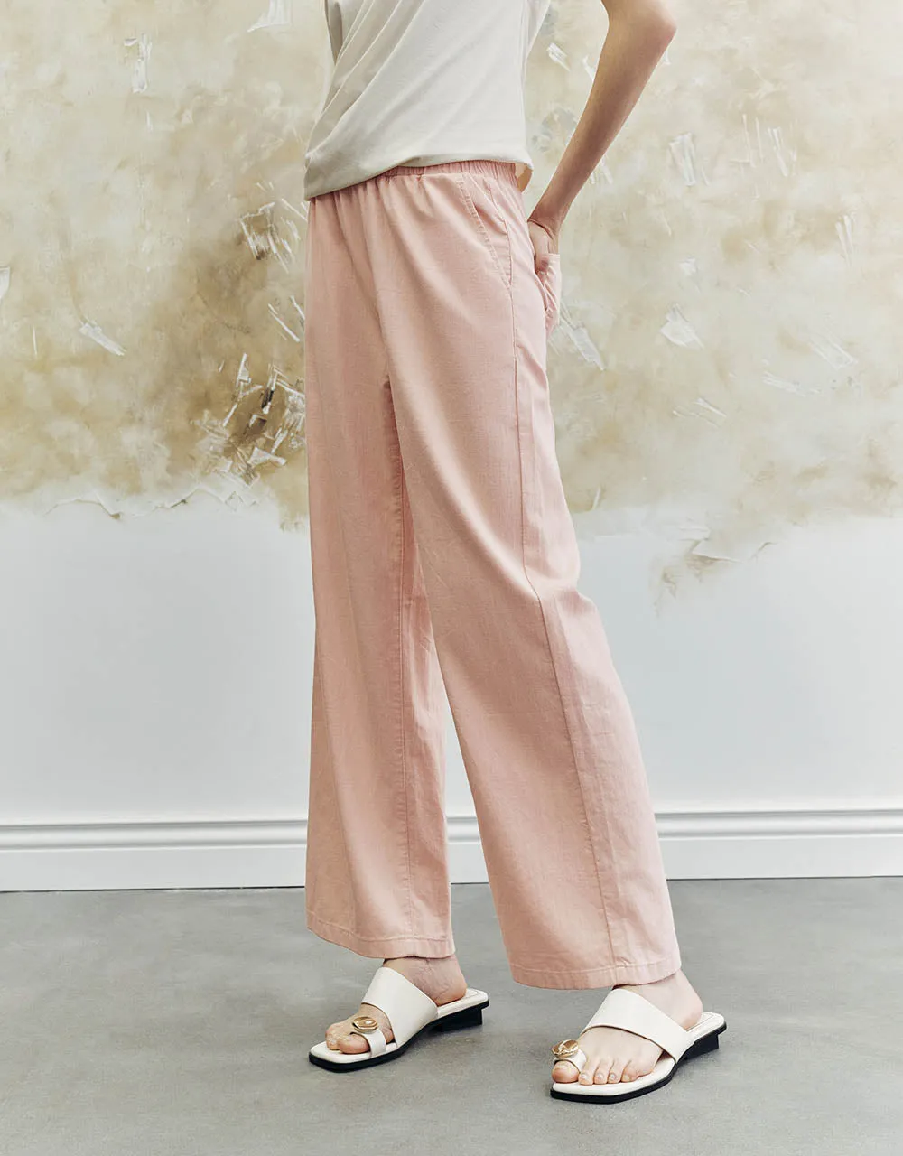 Drawstring Waist Wide-Leg Jeans sold by Urban Revivo product image thumbnail 4