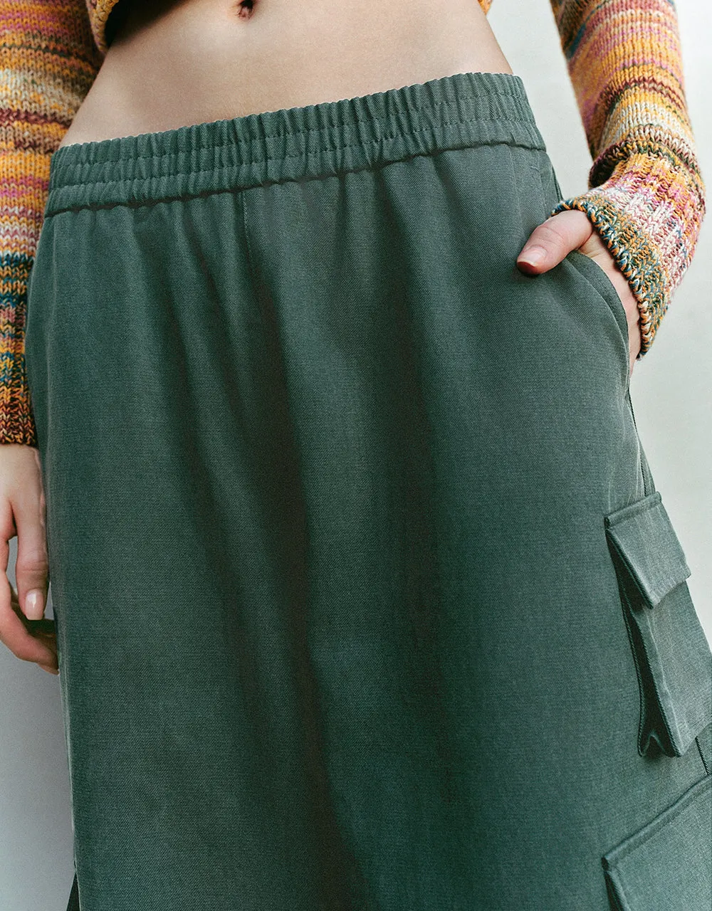 Elastic Waist Wide-Leg Pants sold by Urban Revivo product image thumbnail 5