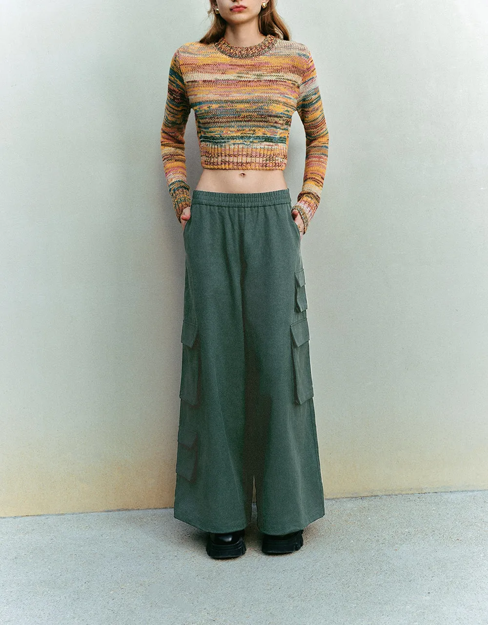 Elastic Waist Wide-Leg Pants sold by Urban Revivo product image thumbnail 2