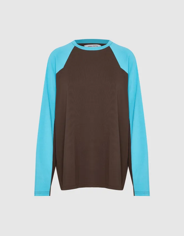 Raglan Sleeve Crew Neck Loose T-Shirt sold by Urban Revivo