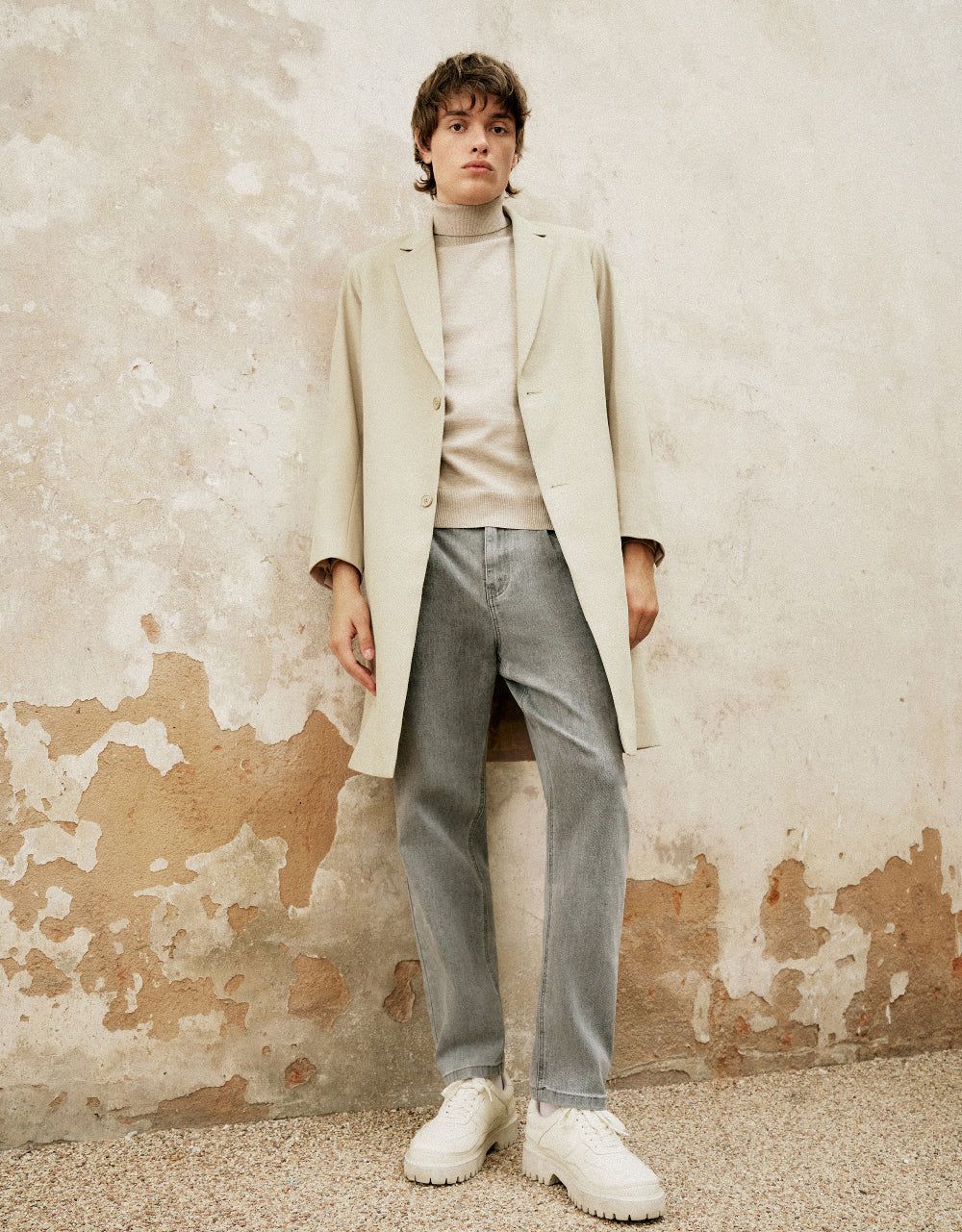 Notch Lapel Straight Coat sold by Urban Revivo