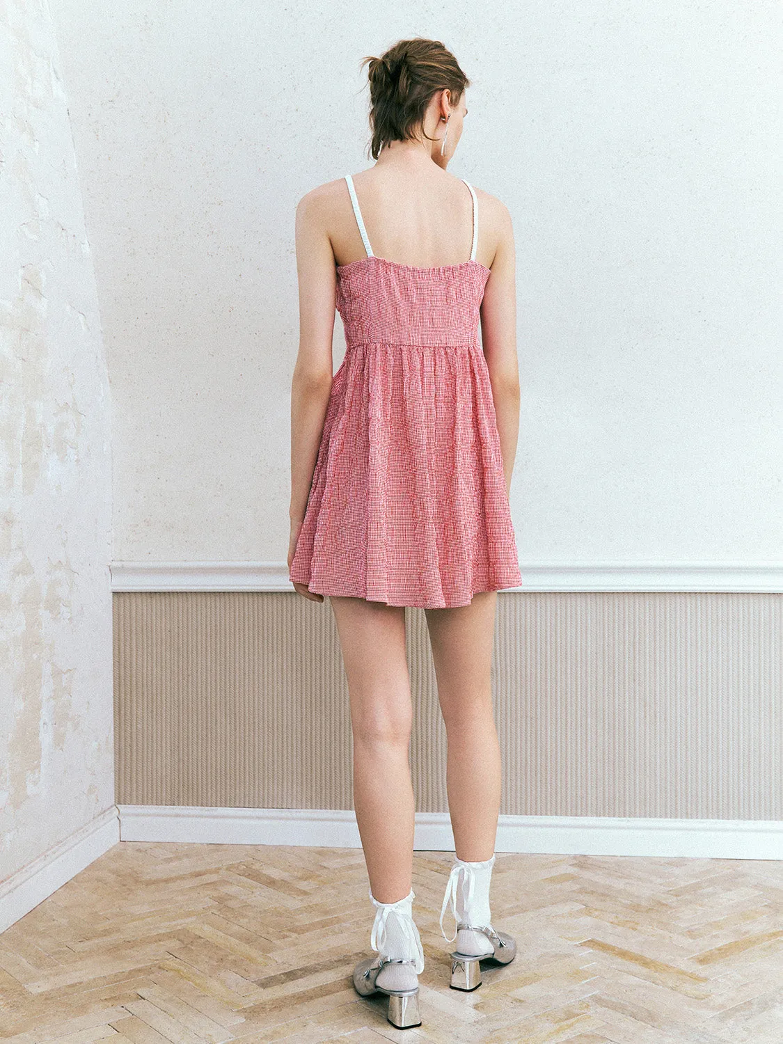 Bow Décor Square-cut Collar A-Line Cami Dress sold by Urban Revivo product image thumbnail 4