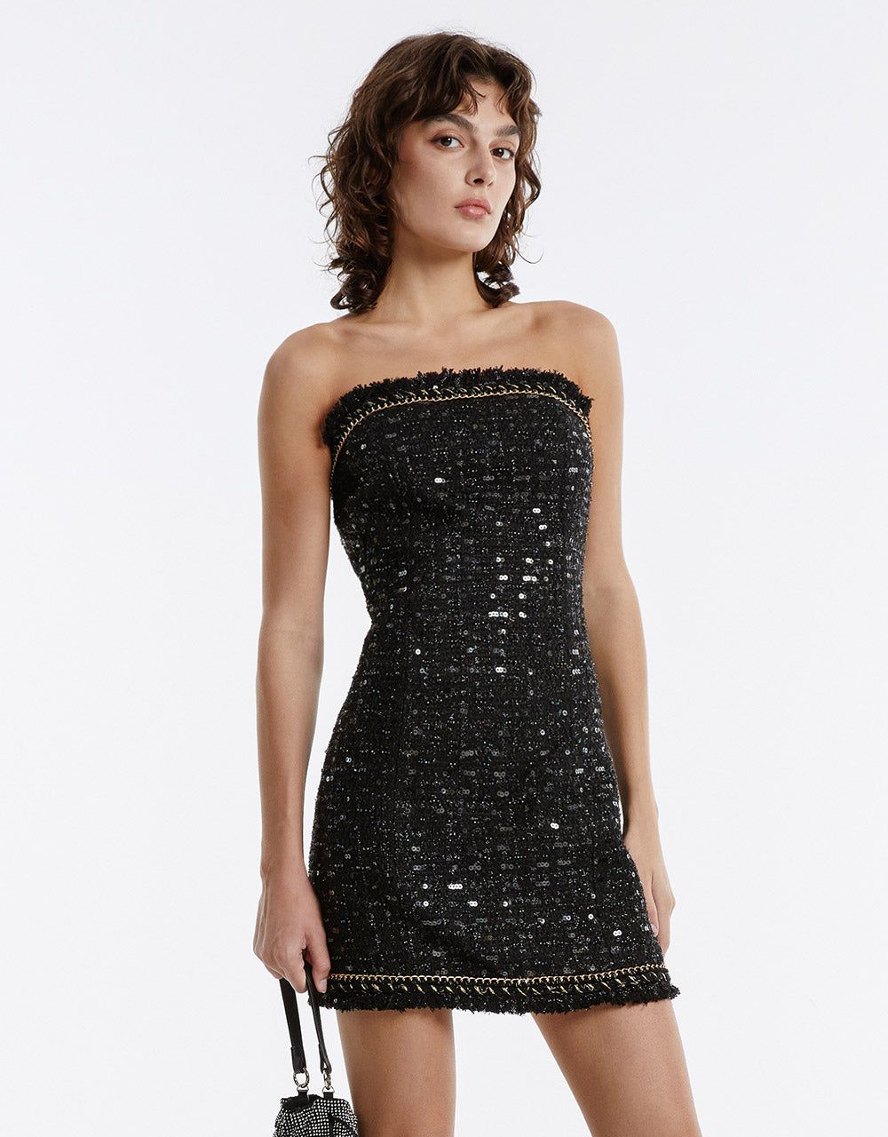 Tweed Strappy Dress With Sequins sold by Urban Revivo product image thumbnail 2