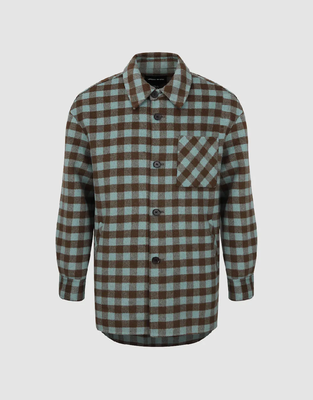 Plaid Straight Woolen Jacket sold by Urban Revivo product image thumbnail 2