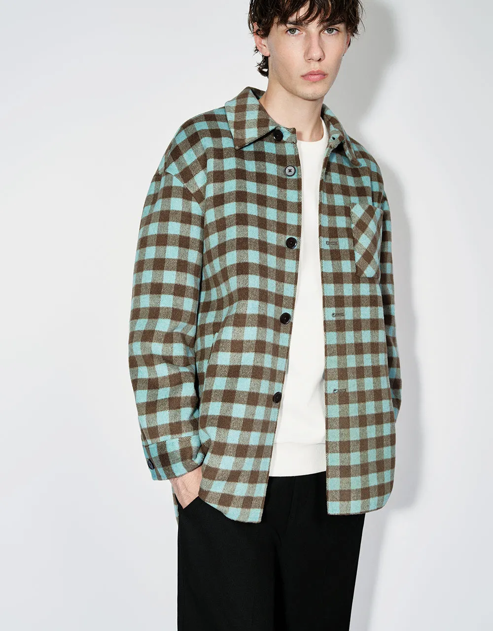 Plaid Straight Woolen Jacket sold by Urban Revivo product image thumbnail 3