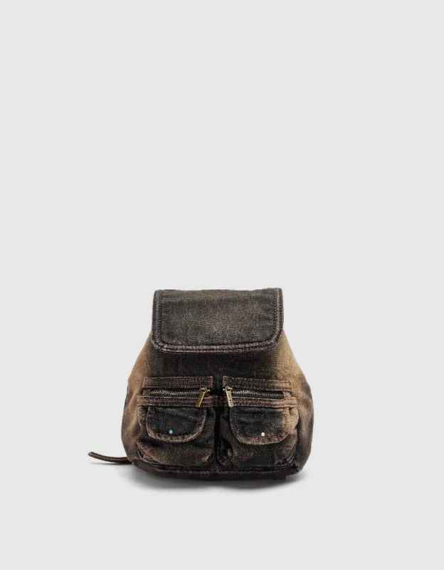Distressed Denim Mini Backpack sold by Urban Revivo