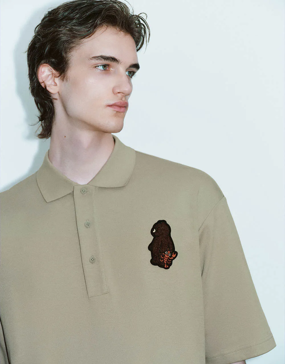 Cartoon Embossed Loose Polo Shirt sold by Urban Revivo product image thumbnail 4