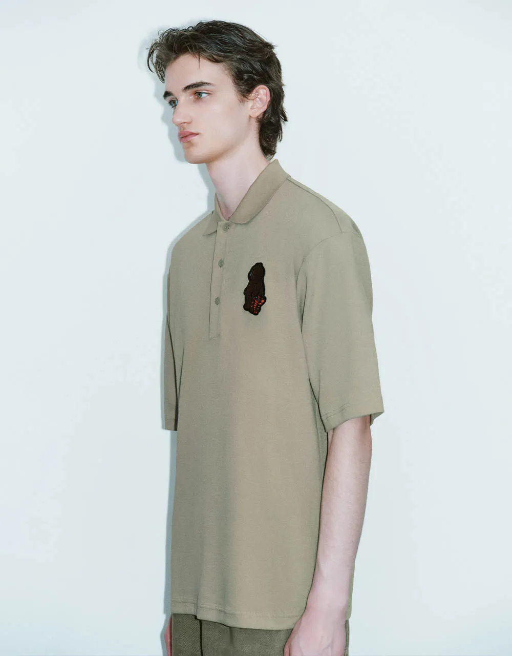 Cartoon Embossed Loose Polo Shirt sold by Urban Revivo product image thumbnail 3