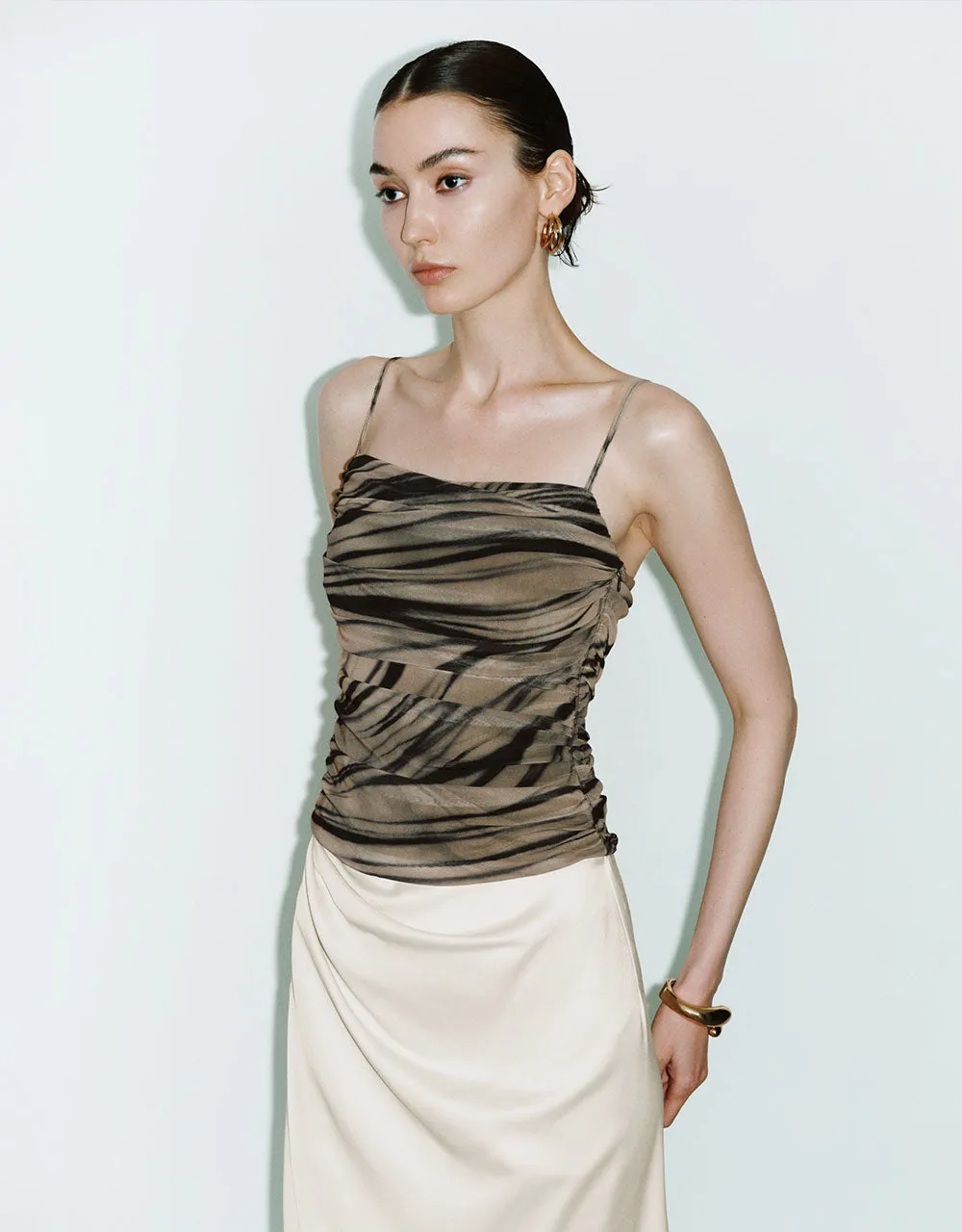 Printed Ruched Cami Top sold by Urban Revivo product image thumbnail 3