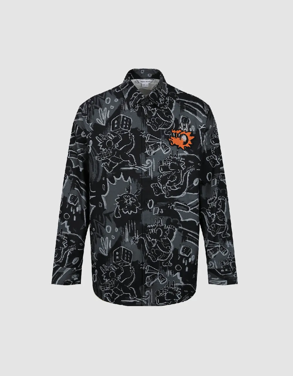 Graffiti Printed Button Up Loose Shirt sold by Urban Revivo product image thumbnail 2