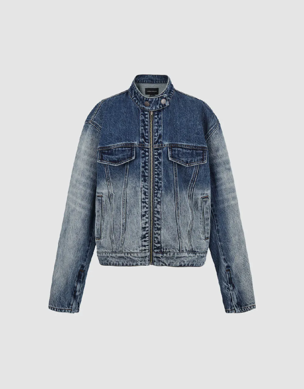 Zipper Front Gradient Denim Jacket sold by Urban Revivo product image thumbnail 2