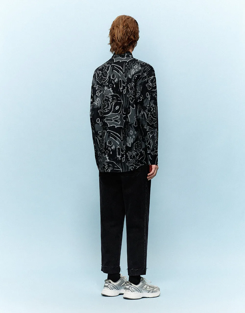 Graffiti Printed Button Up Loose Shirt sold by Urban Revivo product image thumbnail 5
