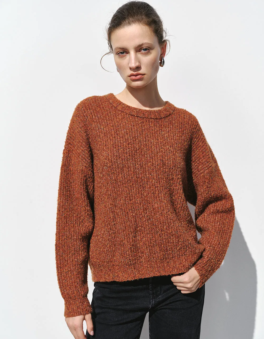 Crew Neck Loose Sweater sold by Urban Revivo