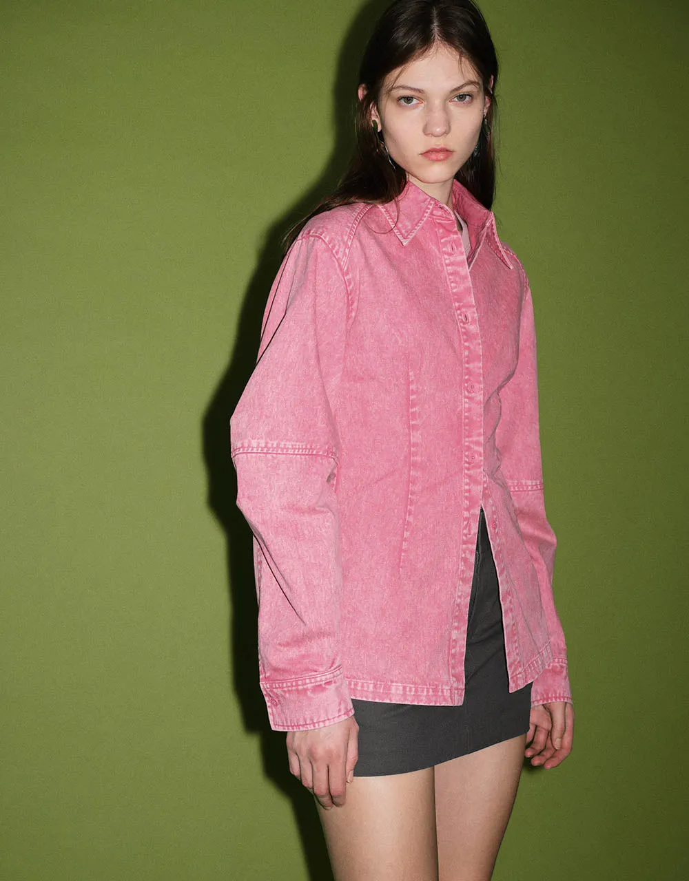 Button Up Loose Shirt sold by Urban Revivo product image thumbnail 3