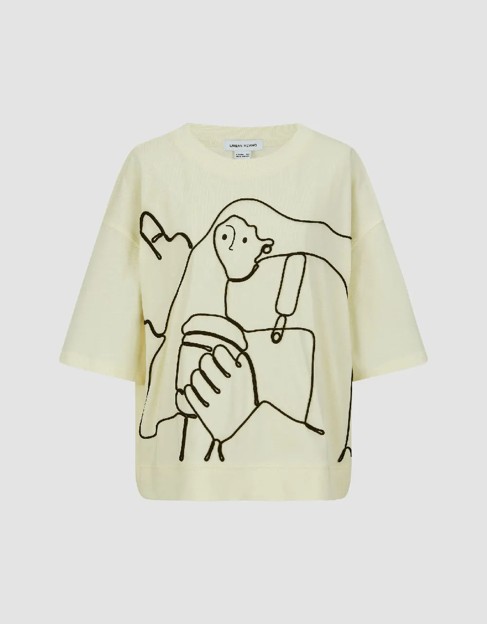 Printed Crew Neck Straight T-Shirt sold by Urban Revivo product image thumbnail 2