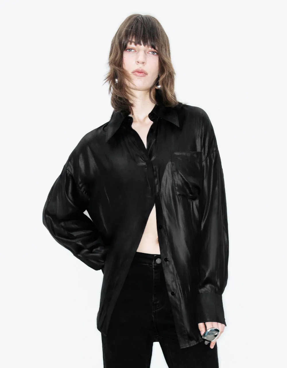 Button Up Straight Shirt sold by Urban Revivo