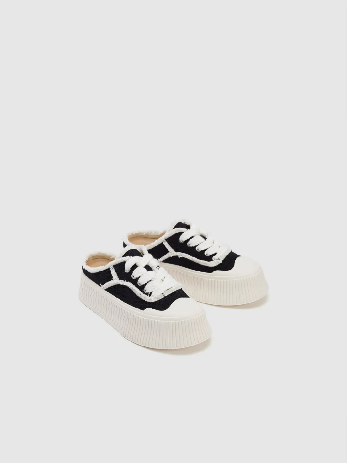 Raw Hem Round Toe Slippers sold by Urban Revivo