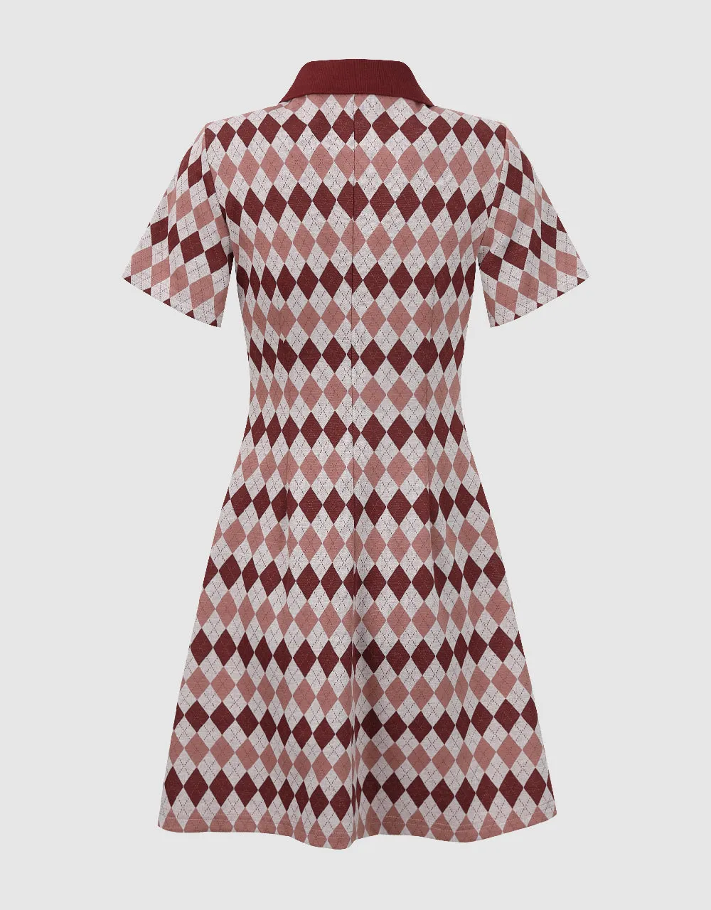 Argyle Printed A-Line Polo Dress sold by Urban Revivo product image thumbnail 5
