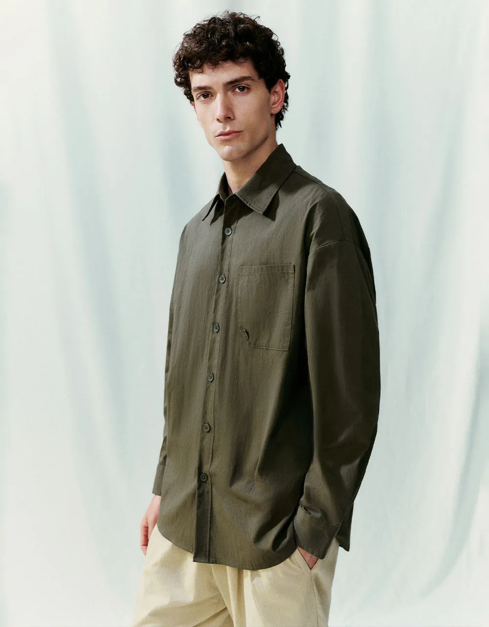 Button Up Straight Shirt sold by Urban Revivo product image thumbnail 3