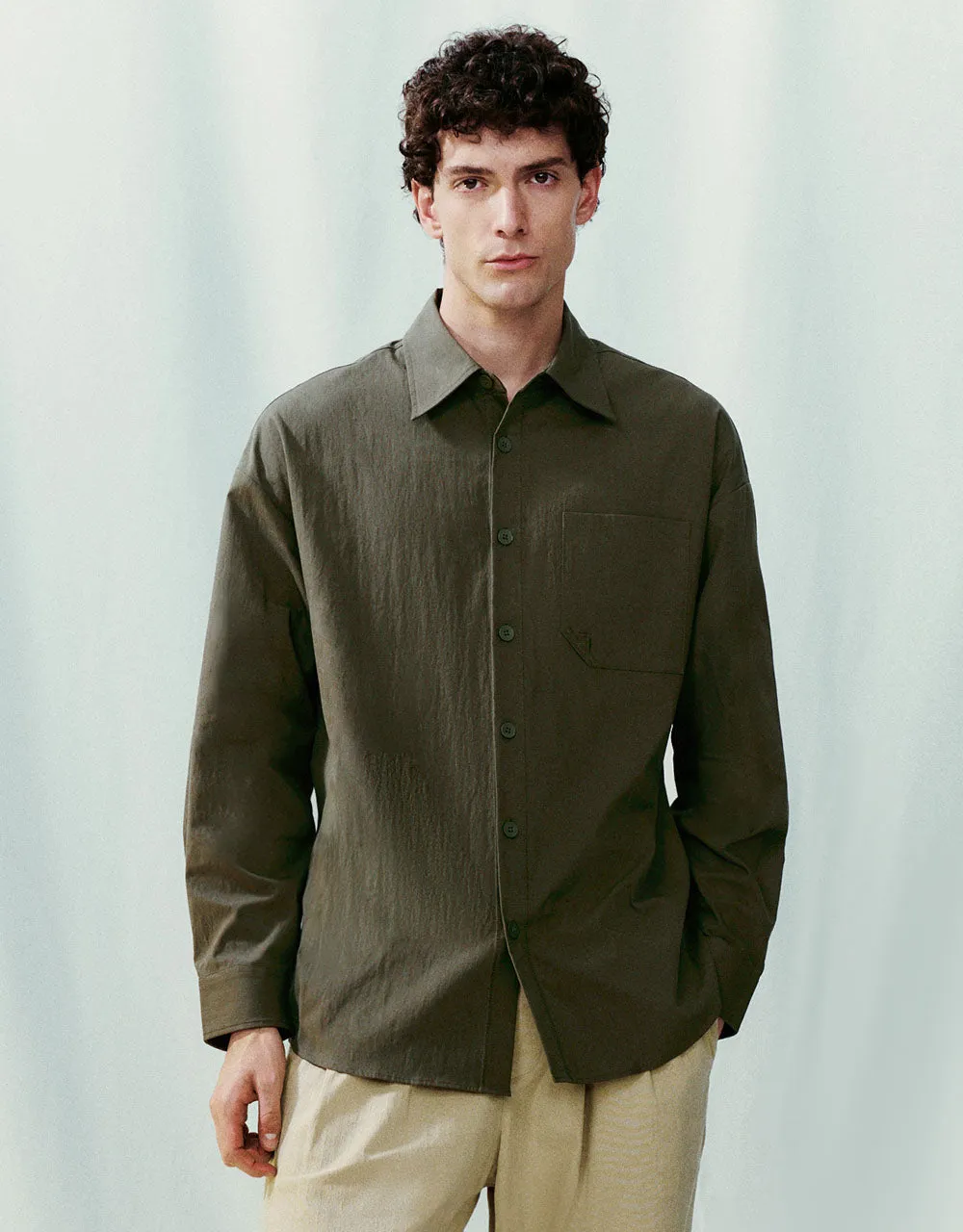 Button Up Straight Shirt sold by Urban Revivo