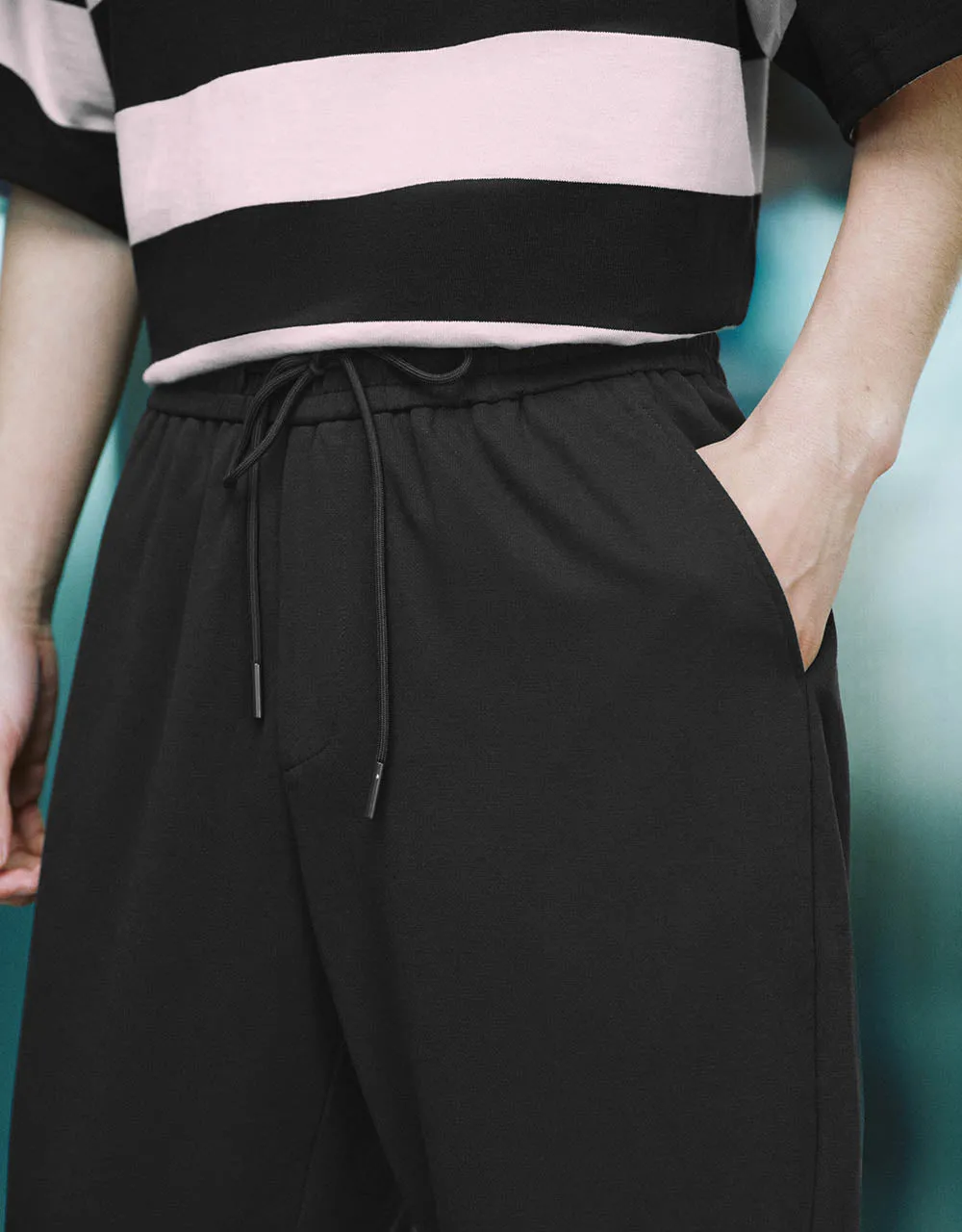 Drawstring Waist Knitted Jogger Pants sold by Urban Revivo product image thumbnail 5