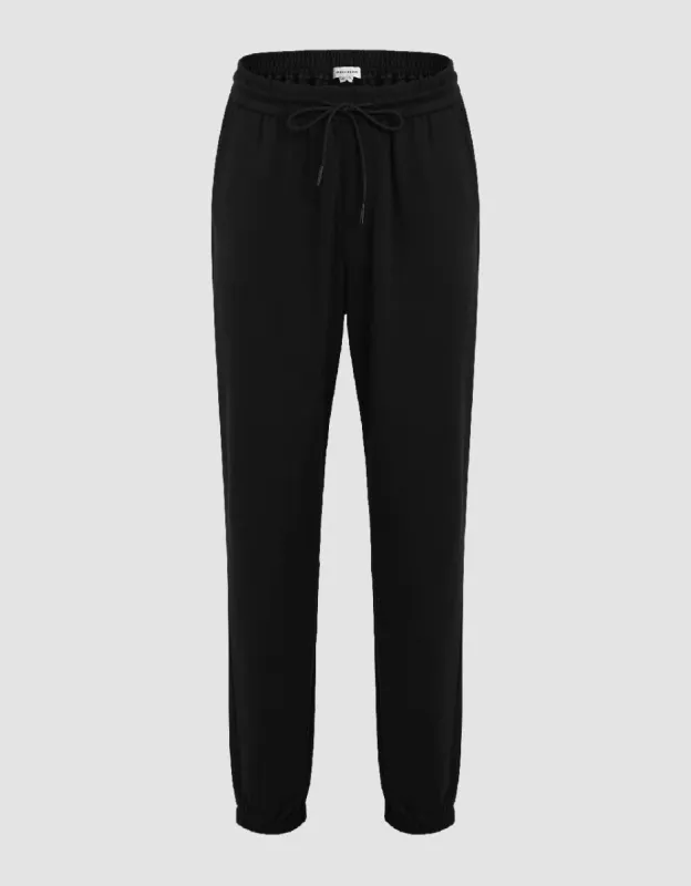 Drawstring Waist Knitted Jogger Pants sold by Urban Revivo
