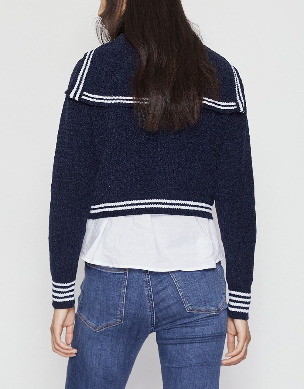 Sailor Collar Neck Knitted Cardigan sold by Urban Revivo product image thumbnail 4