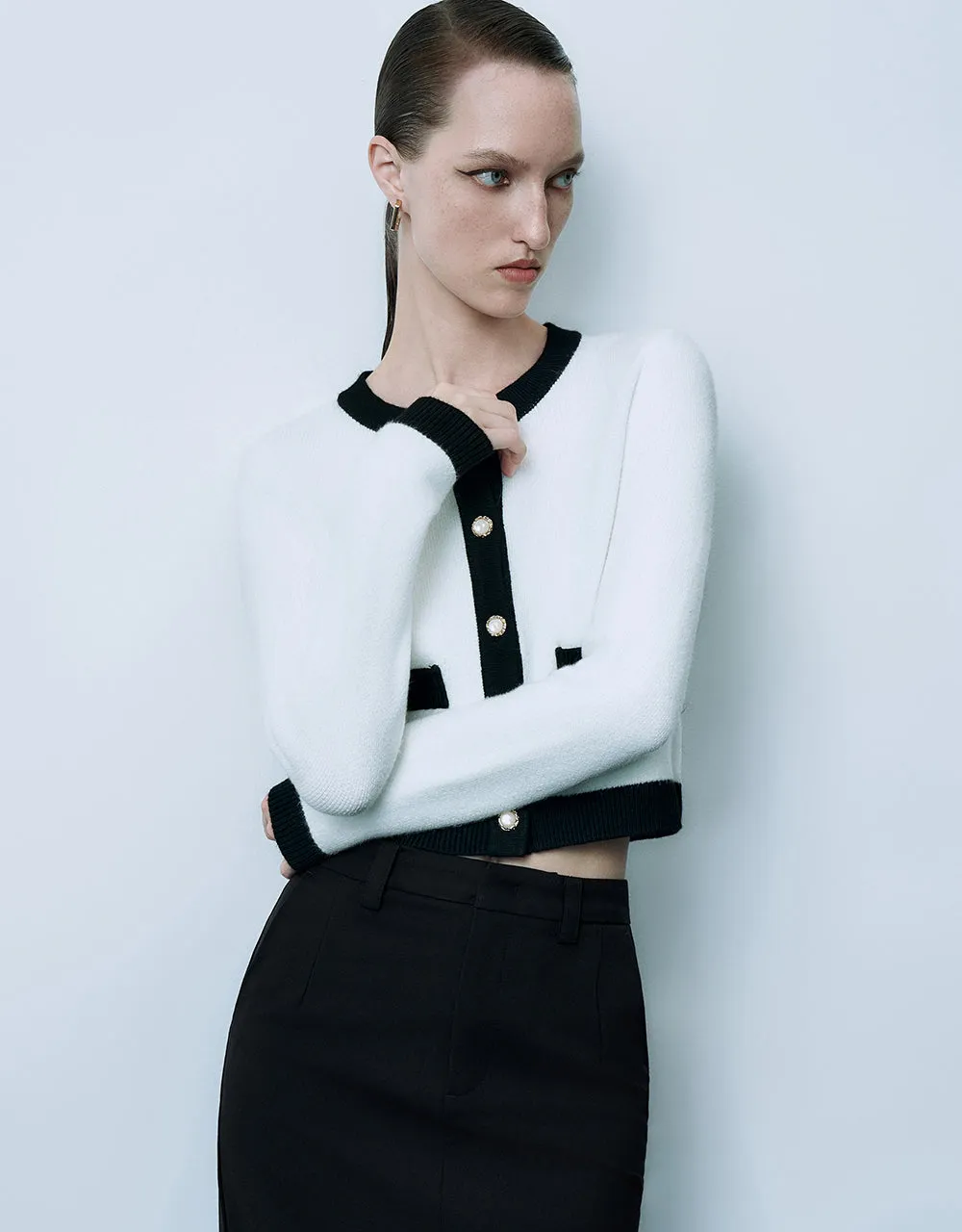 Crew Neck Knitted Cardigan sold by Urban Revivo