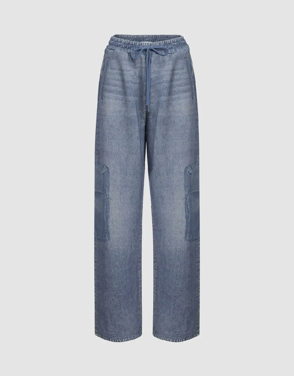 Drawstring Waist Wide-Leg Jeans sold by Urban Revivo