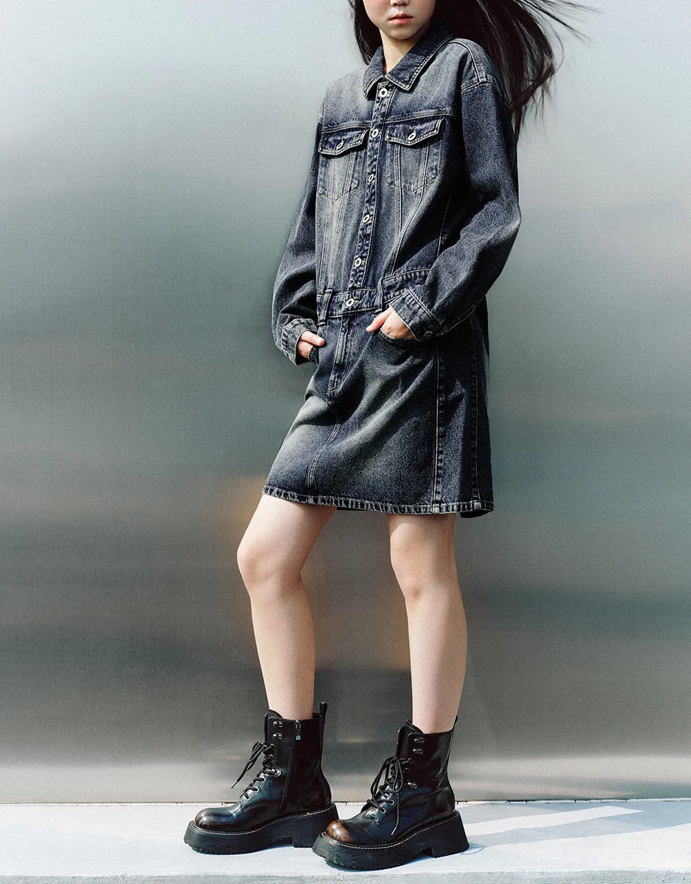Straight Denim Dress sold by Urban Revivo product image thumbnail 3