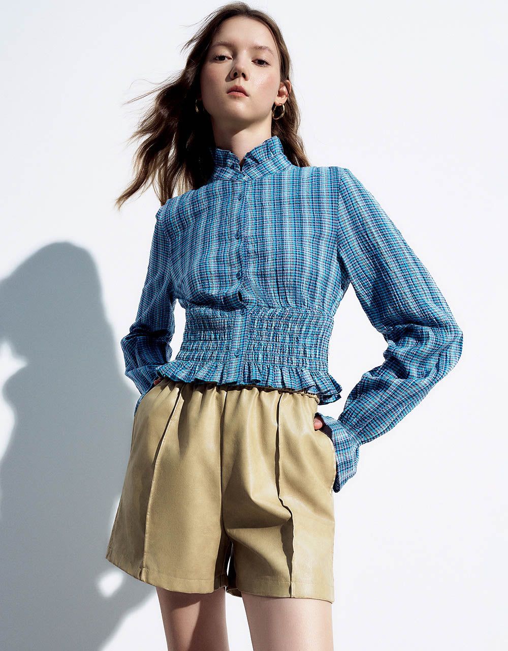 Frill Trim Straight Shirt sold by Urban Revivo