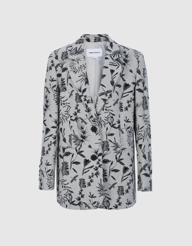 Floral Print Single Breasted Blazer sold by Urban Revivo
